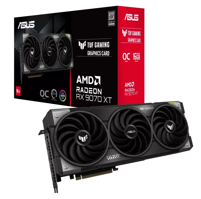 ASUS TUF Gaming Radeon RX 9070 XT OC Edition 16GB GDDR6 Graphics Card with Triple Axial-Tech Fans & Dual BIOS