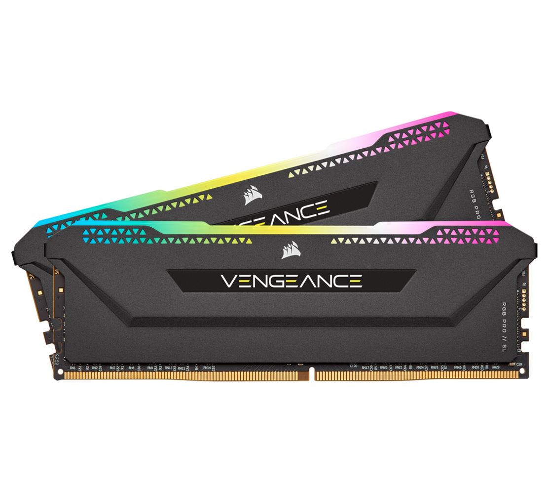 Corsair Vengeance RGB PRO SL 32GB (2x16GB) DDR4 3200MHz C16 Black Heatspreader Gaming Memory Kit with RGB Lighting