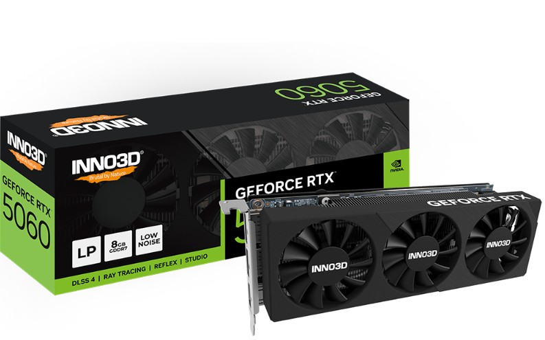 INNO3D GeForce RTX 5060 LP 8GB GDDR7 2497MHz Boost Clock Low Profile PCIe Gen5 Graphics Card