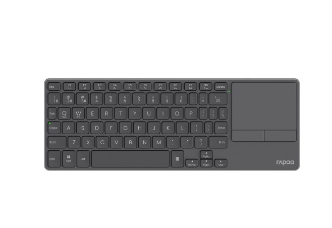 Rapoo E900T Ultra-Slim Wireless Keyboard with 74mm Touchpad, Tri-Mode Bluetooth & 2.4GHz, Supports 4 Devices, Aluminum Back