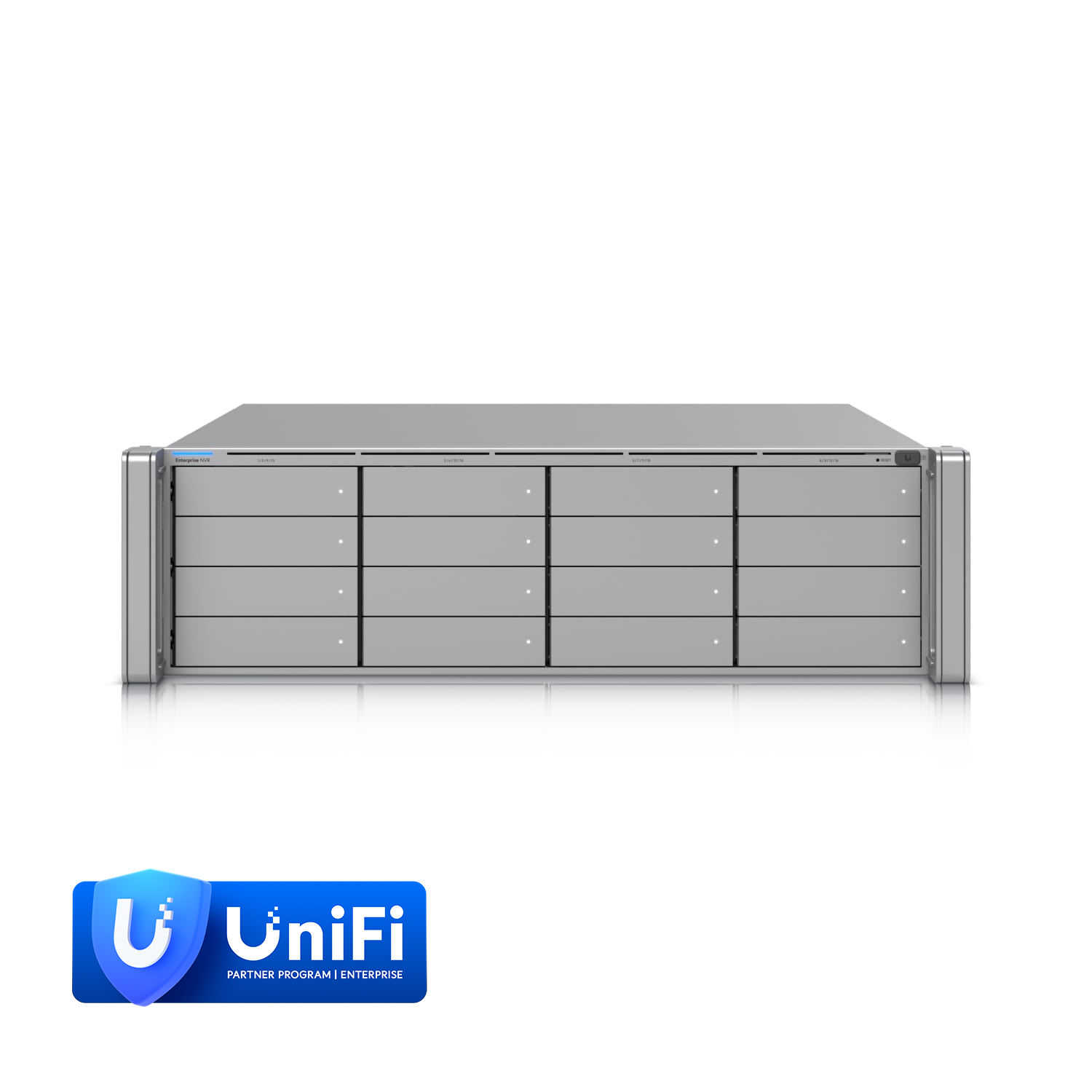 Ubiquiti Enterprise Network Video Recorder (ENVR) 3U Rackmount NVR with 16 Drive Bays, Supports up to 70 4K Cameras & 210 Full HD Cameras, RAID Storage & Redundant PSUs
