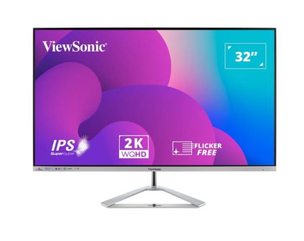 ViewSonic VX3276-2K-MHD 32" QHD 2560x1440 IPS Monitor with 75Hz, Adaptive Sync & Dual 2W Speakers