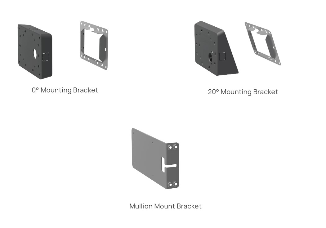 Yealink RoomPanel Plus Mount Kits - 0°, 20° Wall Brackets & Mullion Mount for Flexible RoomPanel Installation